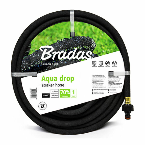 NAKA Tubo Da Giardino In Carbonio 4 Strati 10m - Flessibile E Resistente 1/2 Pollice, 10 Bar, Antigelo