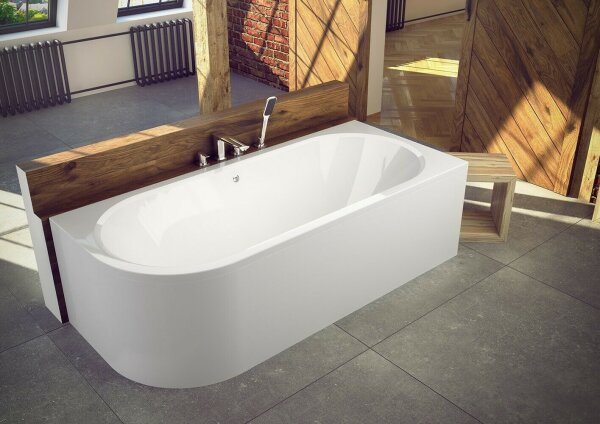 Eckbadewanne Acryl Badewanne 150/160/170/180 cm weiß AVITA mit / ohne Schürze