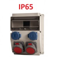 IP65 Stromverteiler Wandverteiler verdrahtet Steckdosen...