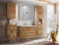 Badmöbel Set ARUBA EICHE-S 80 cm mit...